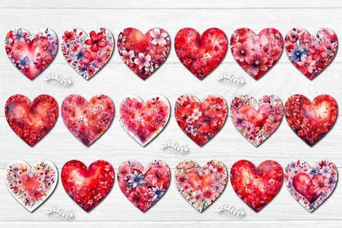 Sublimation earring bundle Heart earrings Heart shape Flower earrings Valentine earrings sublimation Watercolor clipart Sublimation Createya Design 