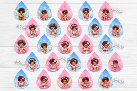 Sublimation earring bundle Teardrop Round and Heart shape Flower Sublimation design Valentine png Sublimation Createya Design 