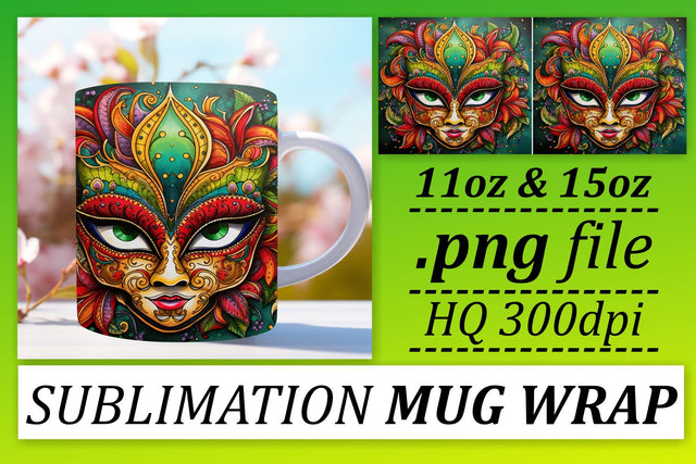 Sublimation Elegance: Mardi Gras Magic on Mugs Sublimation afrosvg 