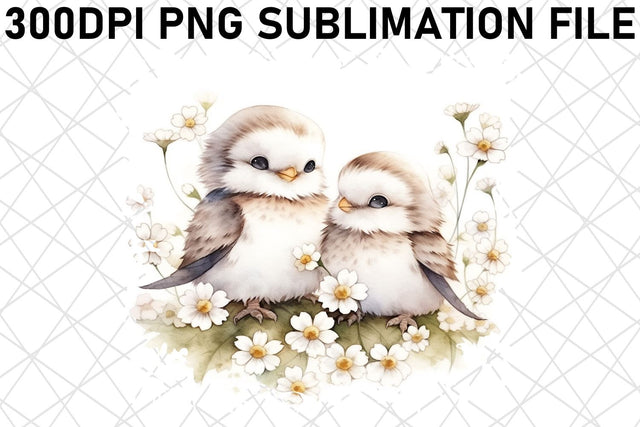 Sublimation Elegance with Watercolor Birds Sublimation afrosvg 