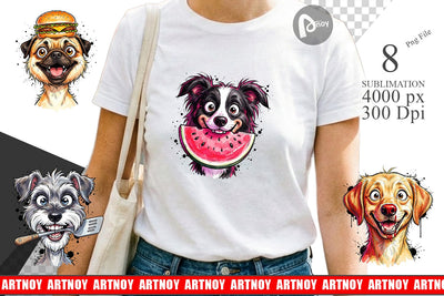 Sublimation Enthusiastic BBQ Dog Watercolor Sublimation artnoy 