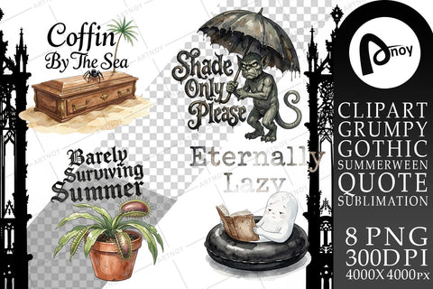 Sublimation Eternally Lazy Goth Summer Quote Sublimation artnoy 