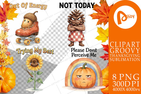 Sublimation Exhausted Autumn Groovy Sublimation artnoy 