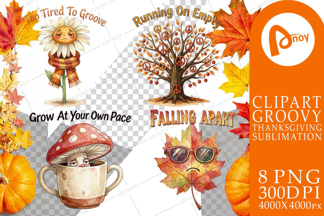 Sublimation Exhausted Autumn Groovy Sublimation artnoy 