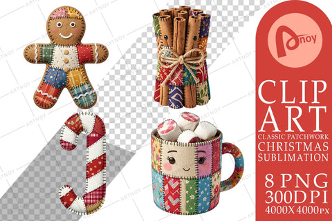 Sublimation Fabric Christmas Treat Patchwork Sublimation artnoy 