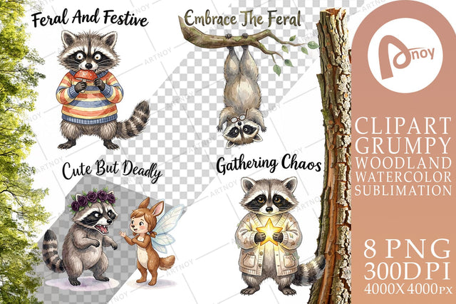 Sublimation Feral Raccoon Chaotic Whimsigoth Sublimation artnoy 