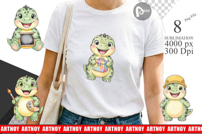 Sublimation First Day School Dino Watercolor Sublimation artnoy 