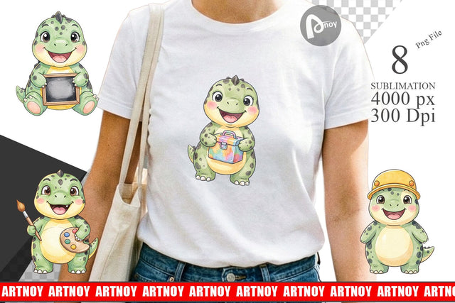 Sublimation First Day School Dino Watercolor Sublimation artnoy 