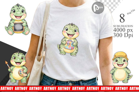 Sublimation First Day School Dino Watercolor Sublimation artnoy 