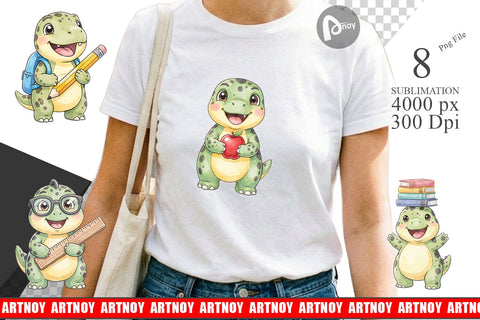 Sublimation First Day School Dino Watercolor Sublimation artnoy 