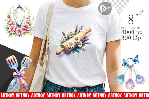 Sublimation Floral Kitchen Tools Decor Sublimation artnoy 