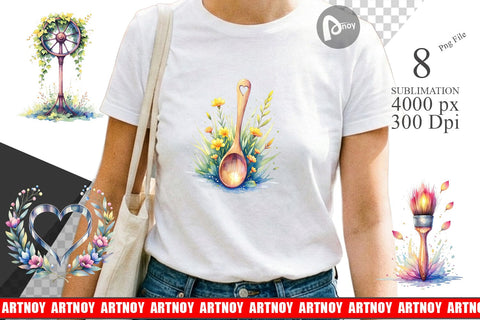 Sublimation Floral Kitchen Tools Decor Sublimation artnoy 