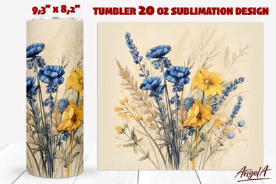 Sublimation floral tumbler wrap / wildflower tumbler wrap Sublimation Angelina Semenova 
