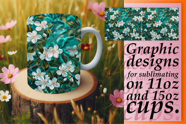 Sublimation Flower Mug Wrap 15oz Sublimation afrosvg 
