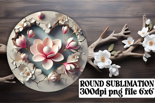 sublimation-friendly! , Bright round PNGs for custom keychains, 3D Heart Sublimation afrosvg 