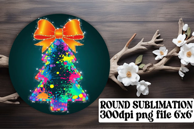 sublimation-friendly for keychains! , Colorful circle PNGs, Neon Xmas Sublimation afrosvg 