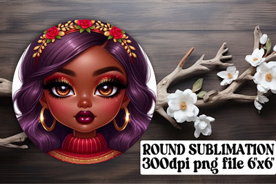 sublimation-friendly format! , Round PNG designs for keychains, Love Girl Sublimation afrosvg 