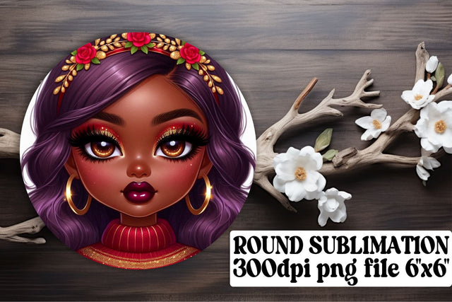 sublimation-friendly format! , Round PNG designs for keychains, Love Girl Sublimation afrosvg 