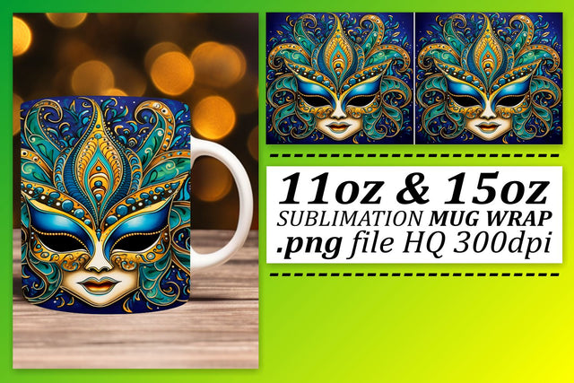 Sublimation Fun with Mardi Gras Theme: 11oz & 15oz Mugs Sublimation afrosvg 