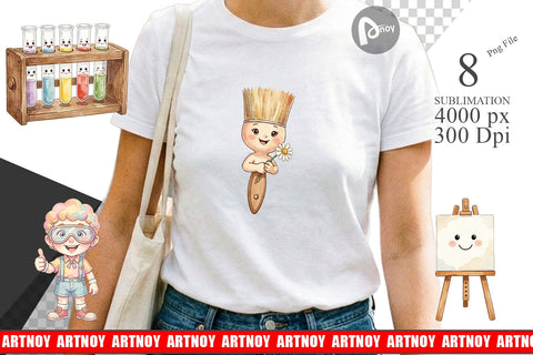 Sublimation Funky Art Science Mascot Watercolor Sublimation artnoy 