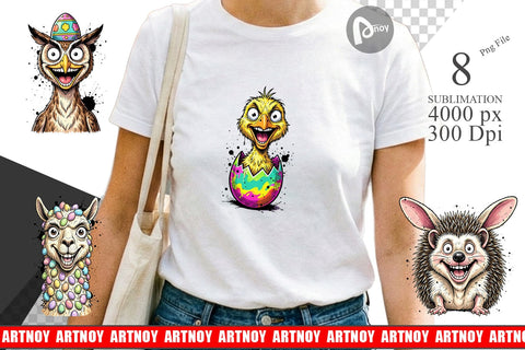 Sublimation Funny Easter Animal Sketch Sublimation artnoy 