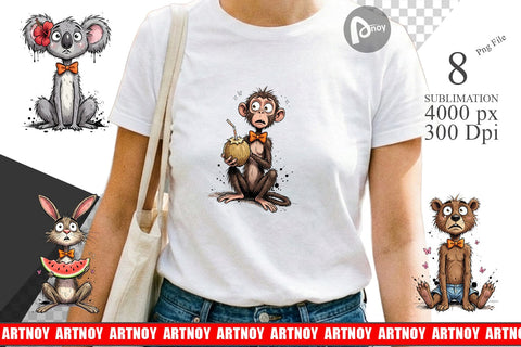 Sublimation Funny Skinny Safari Summer Sublimation artnoy 