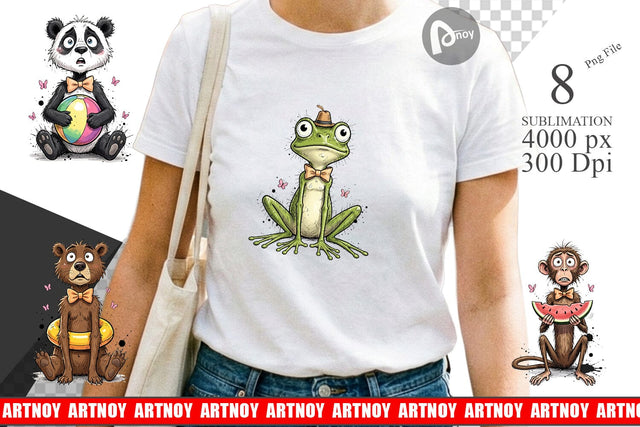 Sublimation Funny Skinny Summer Animal Sublimation artnoy 
