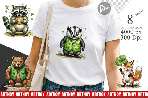 Sublimation Funny St Patricks Animal Sublimation artnoy 
