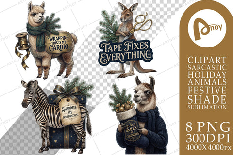 Sublimation Gift Wrap Grump Sarcastic Animals Sublimation artnoy 