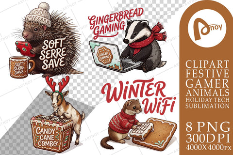 Sublimation Gingerbread PC Café Gamer Pals Sublimation artnoy 