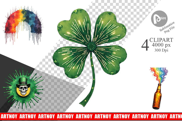 Sublimation Glitch Gold Shamrock Sublimation artnoy 