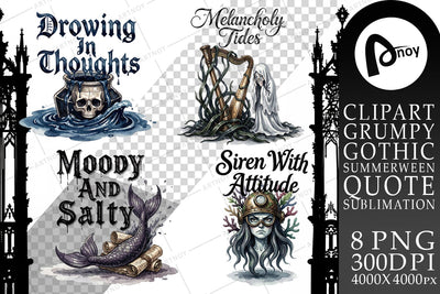 Sublimation Gloomy Siren Goth Summer Quote Sublimation artnoy 