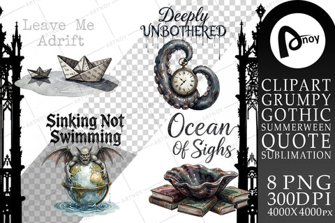 Sublimation Gloomy Siren Goth Summer Quote Sublimation artnoy 