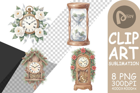 Sublimation Graceful Winter Timepiece Watercolor Sublimation artnoy 