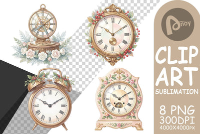 Sublimation Graceful Winter Timepiece Watercolor Sublimation artnoy 