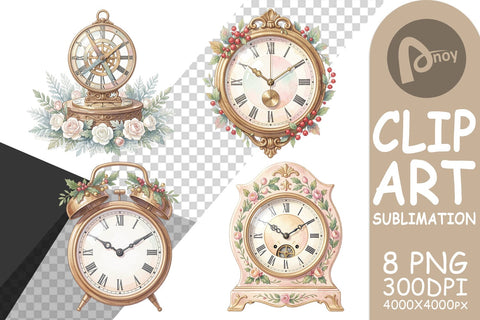 Sublimation Graceful Winter Timepiece Watercolor Sublimation artnoy 