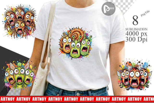 Sublimation Gritty Comic Garden Insects Heatwave Sublimation artnoy 
