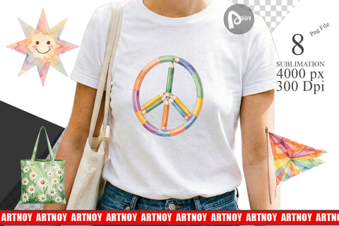 Sublimation Groovy 70s School Nostalgia Watercolor Sublimation artnoy 