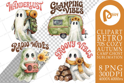 Sublimation Groovy 70s Sunset Ghost Glamping Sublimation artnoy 