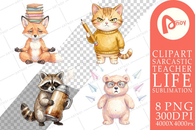 Sublimation Groovy 70s Teacher Animal Watercolor Sublimation artnoy 