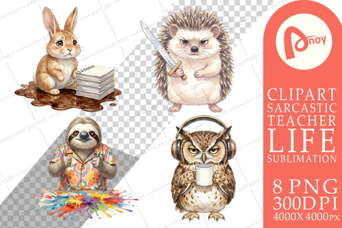 Sublimation Groovy 70s Teacher Animal Watercolor Sublimation artnoy 