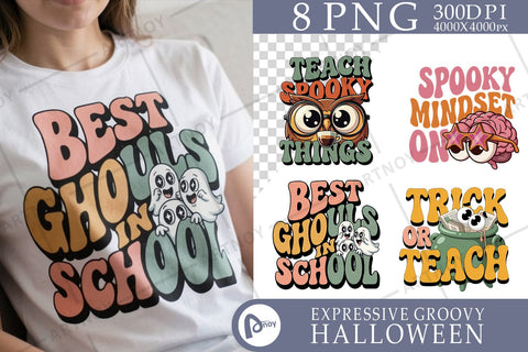 Sublimation Groovy Spooky Teacher Halloween Sublimation artnoy 