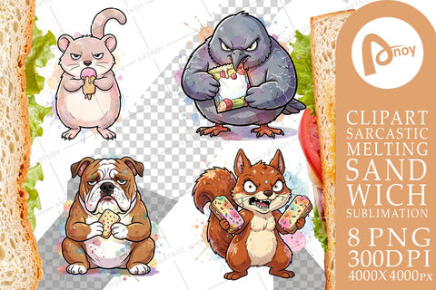 Sublimation Grumpy Anti Diet Animal Watercolor Sublimation artnoy 