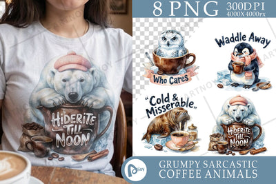 Sublimation Grumpy Arctic Coffee Brew Crew Quote Sublimation artnoy 