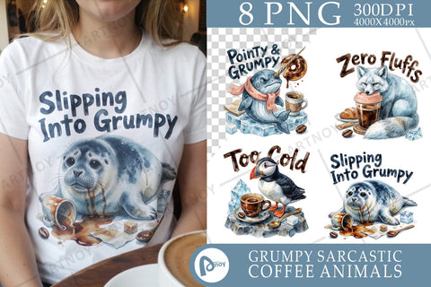 Sublimation Grumpy Arctic Coffee Brew Crew Quote Sublimation artnoy 