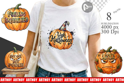 Sublimation Grumpy Autumn Pumpkin Quote Sublimation artnoy 