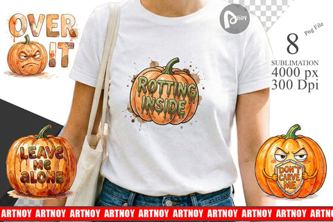 Sublimation Grumpy Autumn Pumpkin Quote Sublimation artnoy 