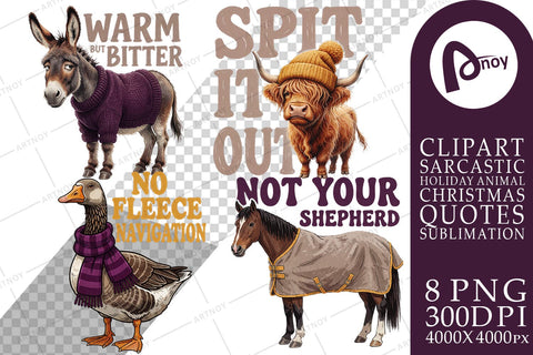 Sublimation Grumpy Barnyard Holiday Animal Quotes Sublimation artnoy 