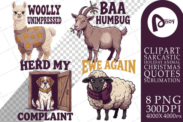 Sublimation Grumpy Barnyard Holiday Animal Quotes Sublimation artnoy 