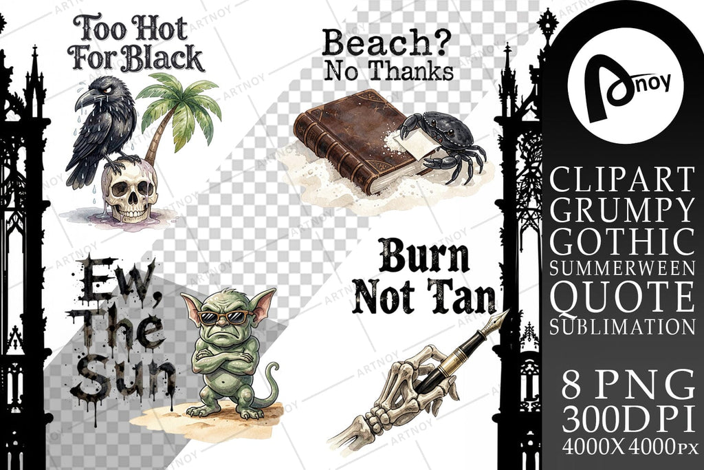 Sublimation Grumpy Beach Goth Typography - So Fontsy